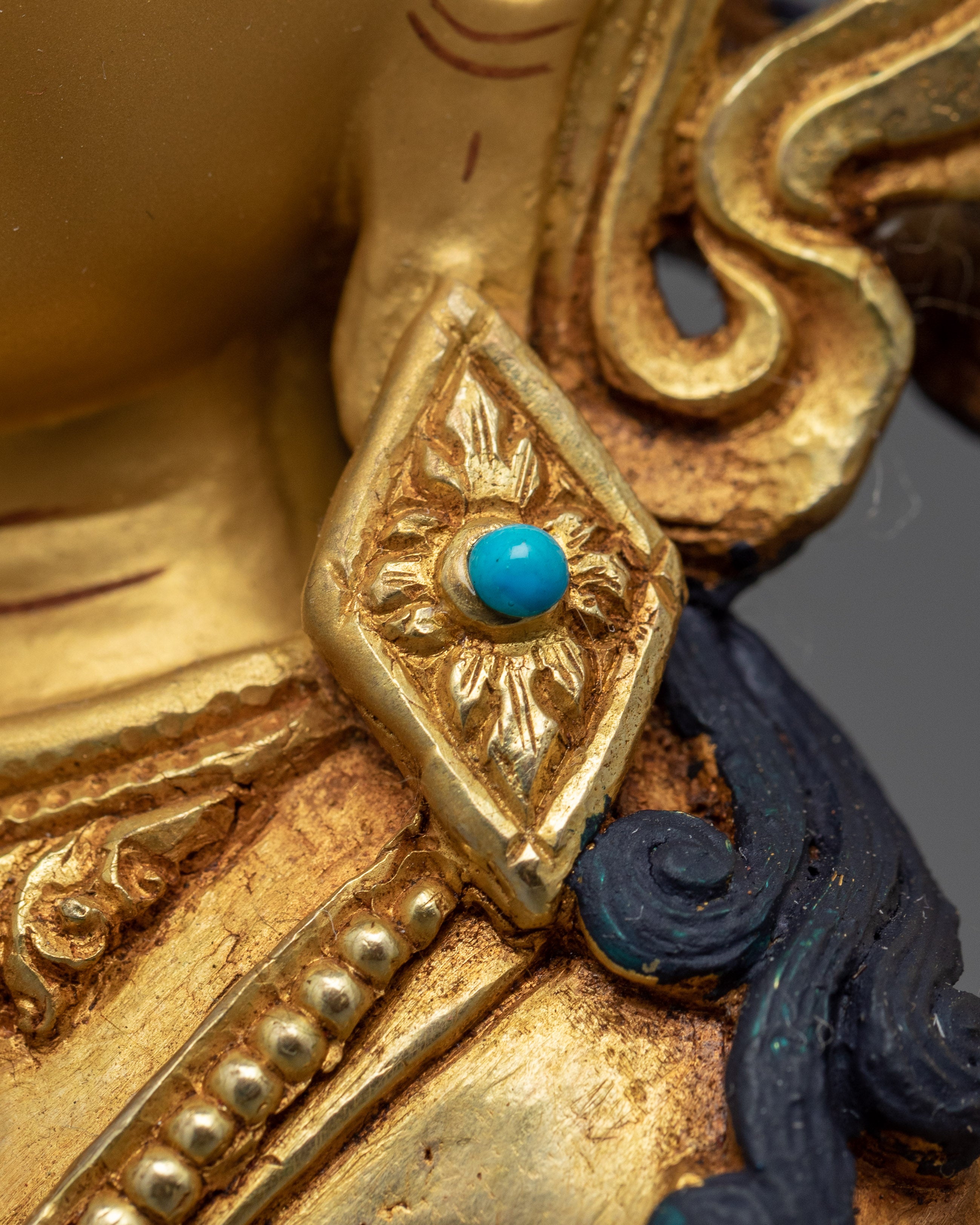 Bodhisattva Vajrasattva Scultpure for Meditation and Ritual | Gold-Plated Dorje Sempa Statue