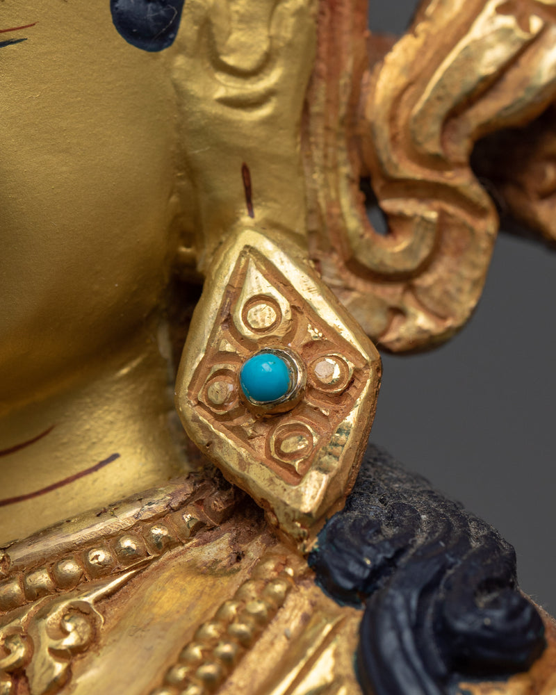 Green Tara Bodhisattva Sculpture | Hand-Carved Traditional Buddhist Statue