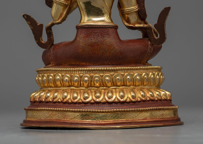 Green Tara Bodhisattva Sculpture | Hand-Carved Traditional Buddhist Statue