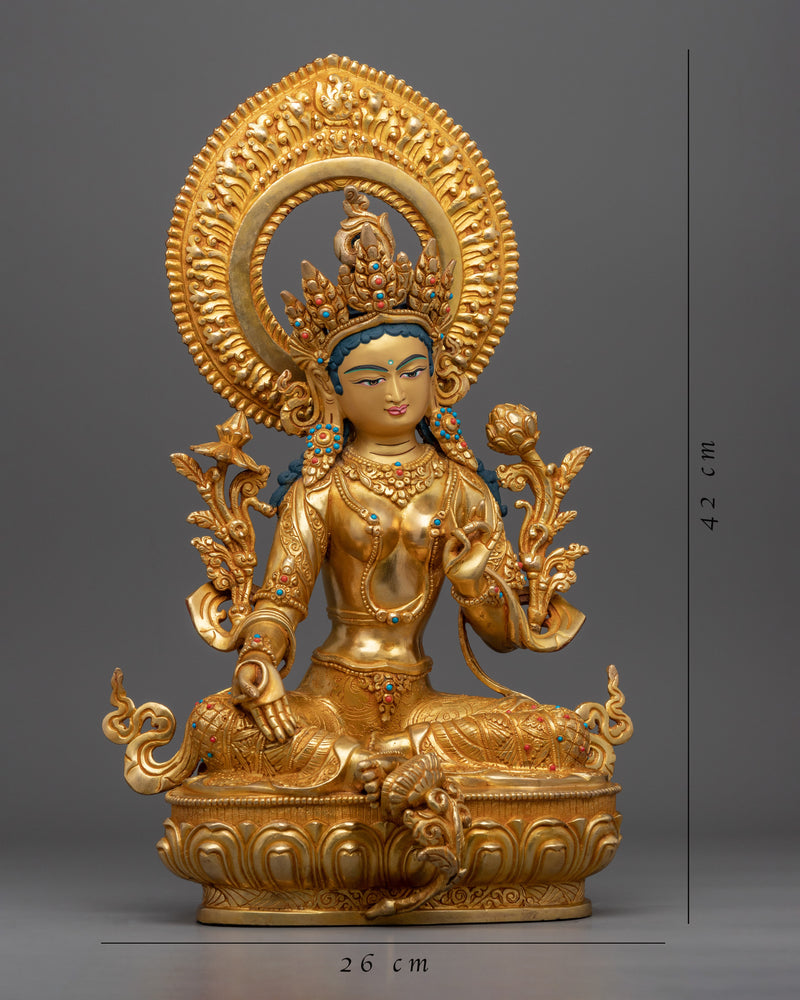 Green Tara Bodhisattva Statue | Female Bodhisattva Green Tara Art