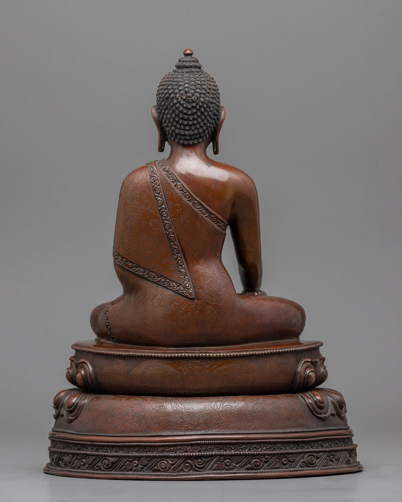 Statue of the Historical Buddha Shakyamuni |  Buddhist Oxidized Copper Statue