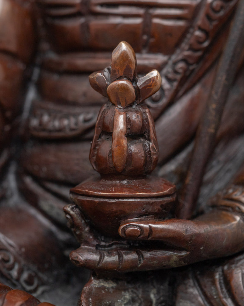 Guru Rinpoche Statue for Meditation and Ritual |  Hand-Carved Padmasambhava Statue