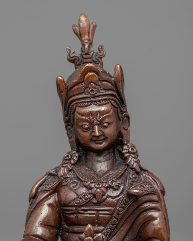 Guru Rinpoche Statue for Meditation and Ritual |  Hand-Carved Padmasambhava Statue