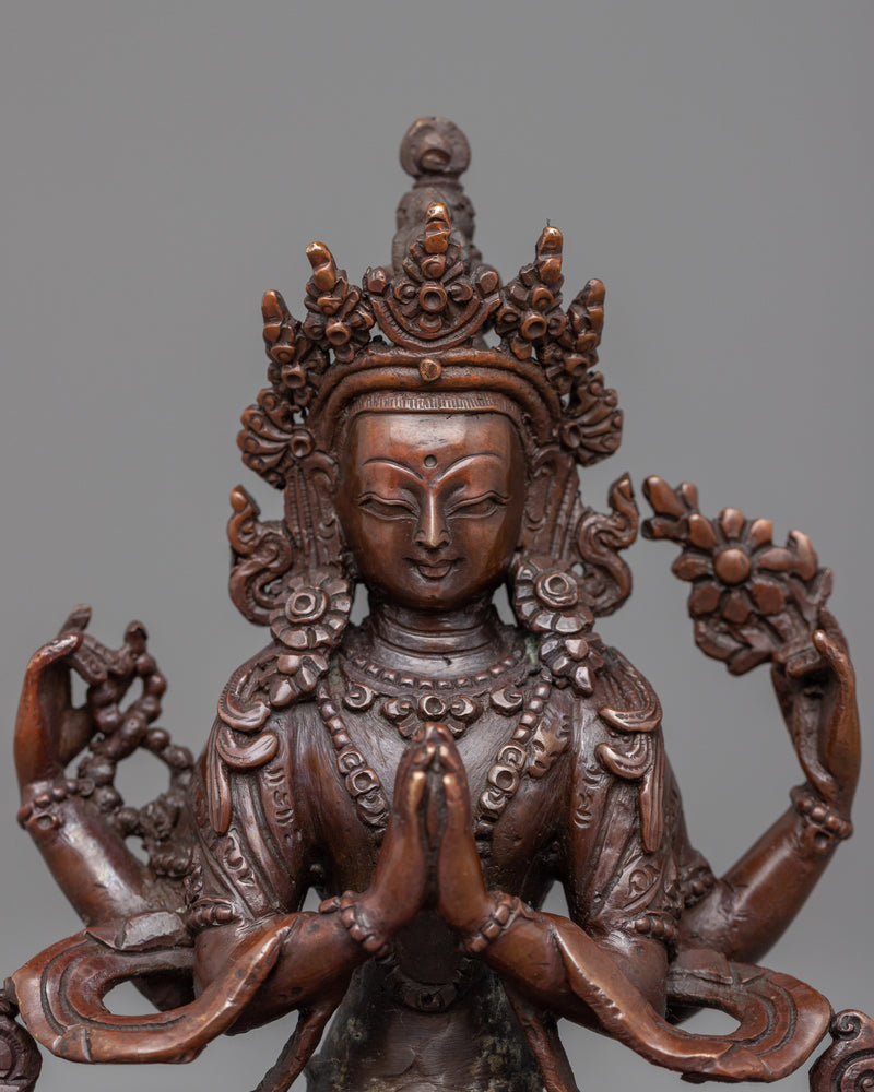 Bodhisattva Chenrezig Statue | Avalokitesvara, "One who looks with unwavering eye" Sculpture