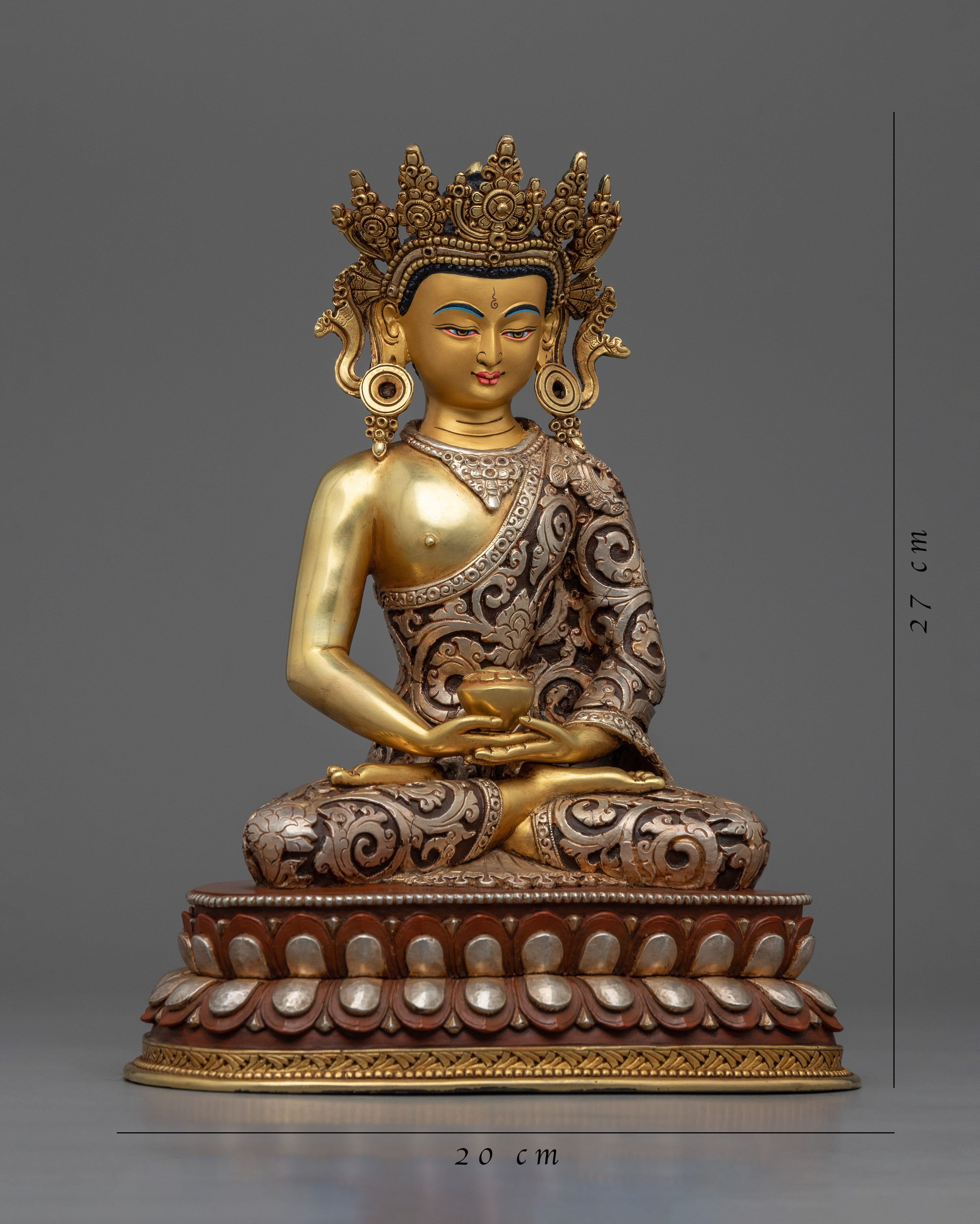 Crown Amitabha Buddha Statue | Traditional Tibetan Style Buddhist Statue