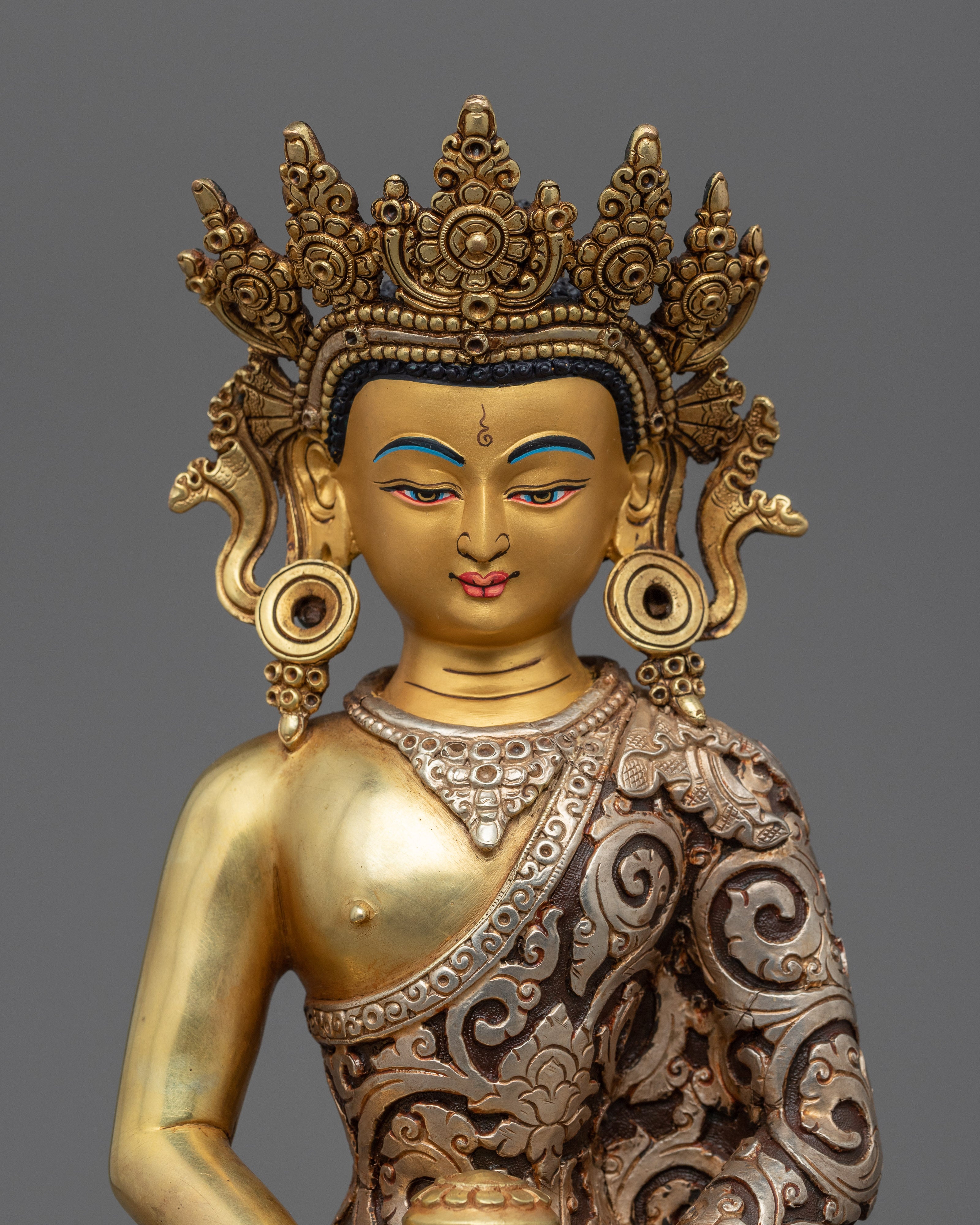 Crown Amitabha Buddha Statue | Traditional Tibetan Style Buddhist Statue