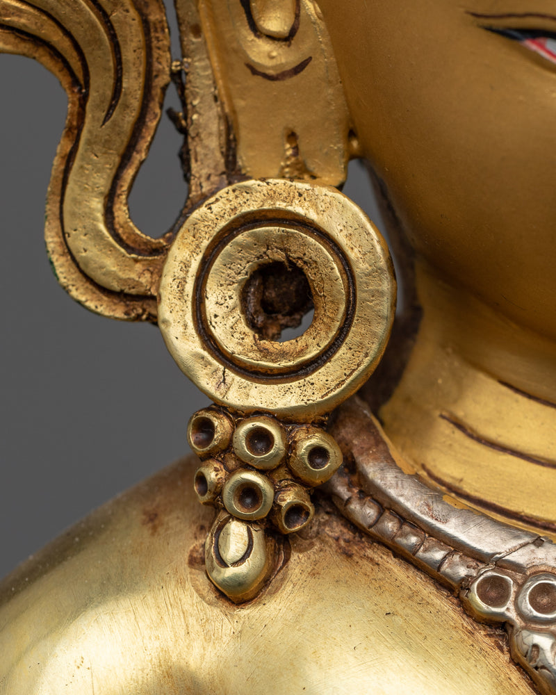 Medicine Buddha Chant Practice Statue | Gold Gilded Buddhist Statue for Healing