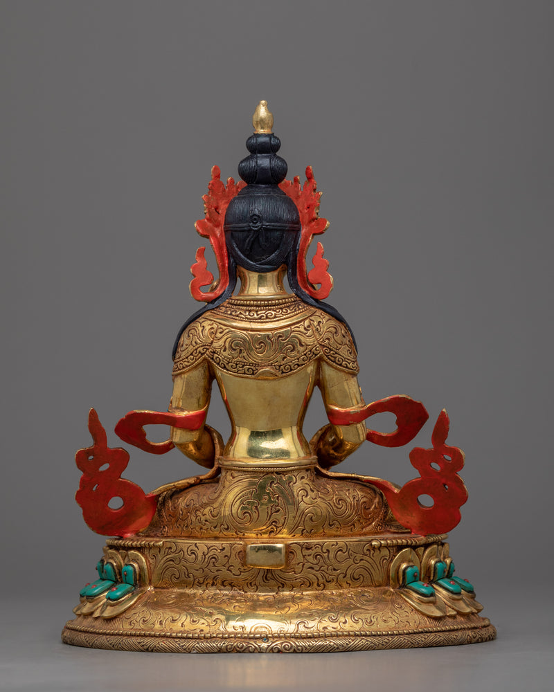 Amitayus Buddha Statue for Spiritual Enlightenment | Himalayan Exquisite Handmade Statue
