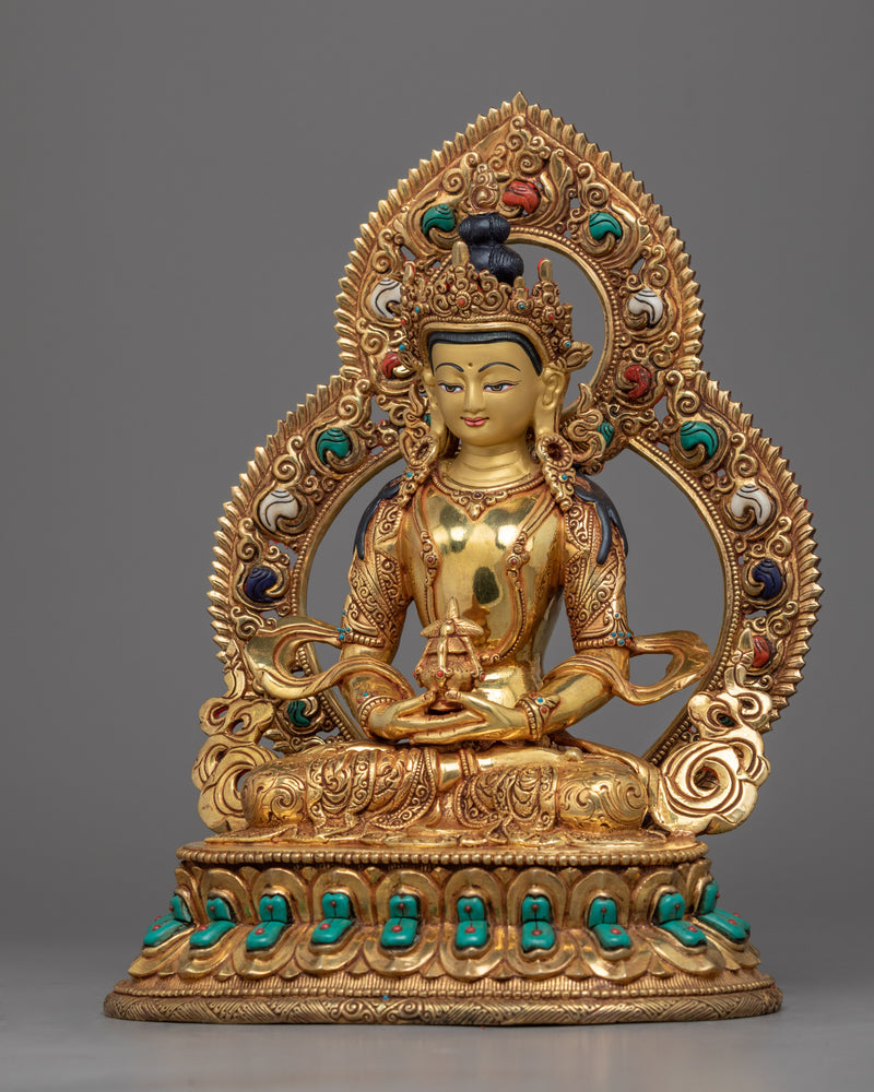 Amitayus Buddha Statue for Spiritual Enlightenment | Himalayan Exquisite Handmade Statue
