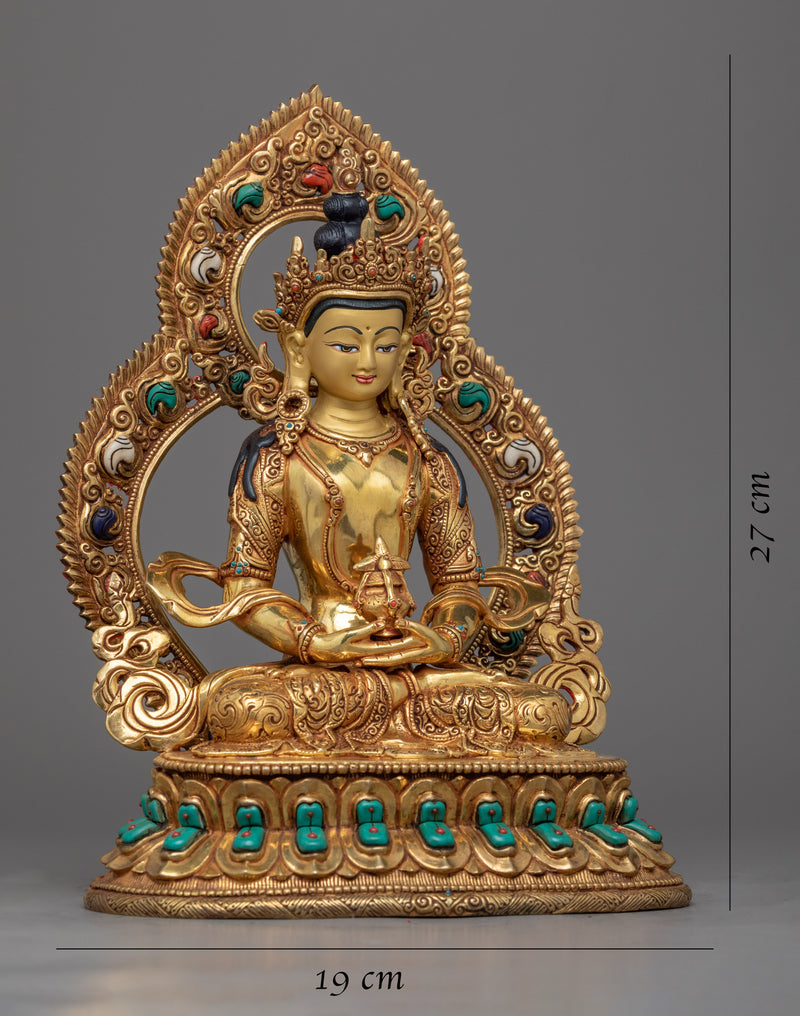 Amitayus Buddha Statue for Spiritual Enlightenment | Himalayan Exquisite Handmade Statue