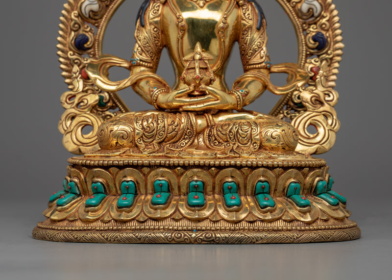 Amitayus Buddha Statue for Spiritual Enlightenment | Himalayan Exquisite Handmade Statue