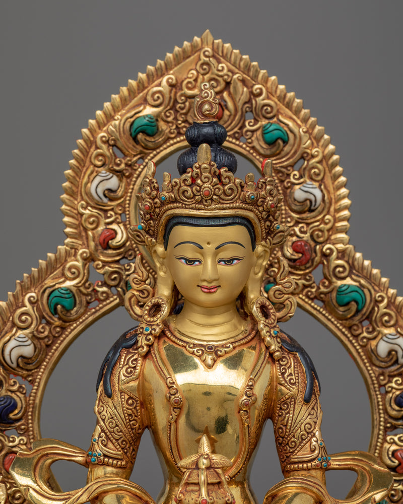 Amitayus Buddha Statue for Spiritual Enlightenment | Himalayan Exquisite Handmade Statue