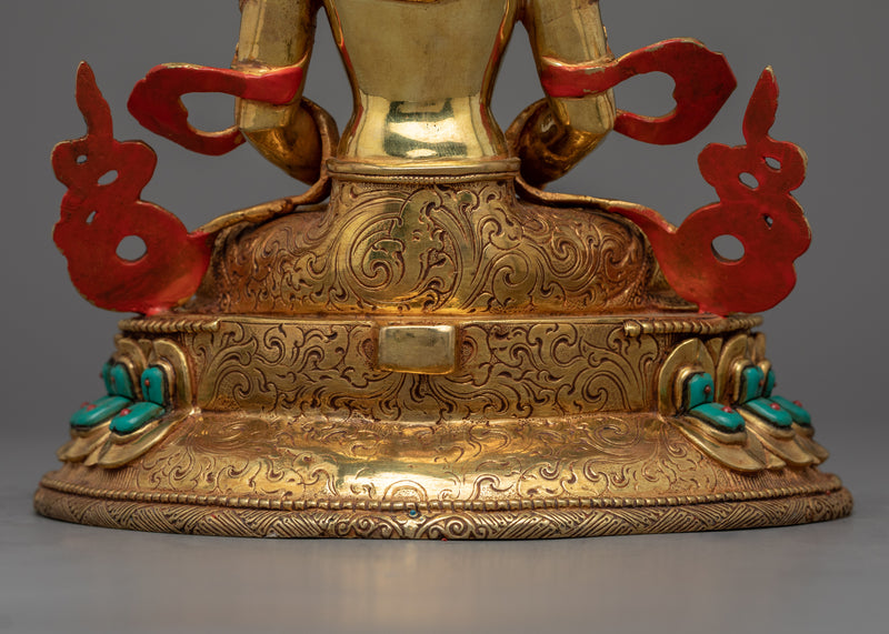 Amitayus Buddha Statue for Spiritual Enlightenment | Himalayan Exquisite Handmade Statue