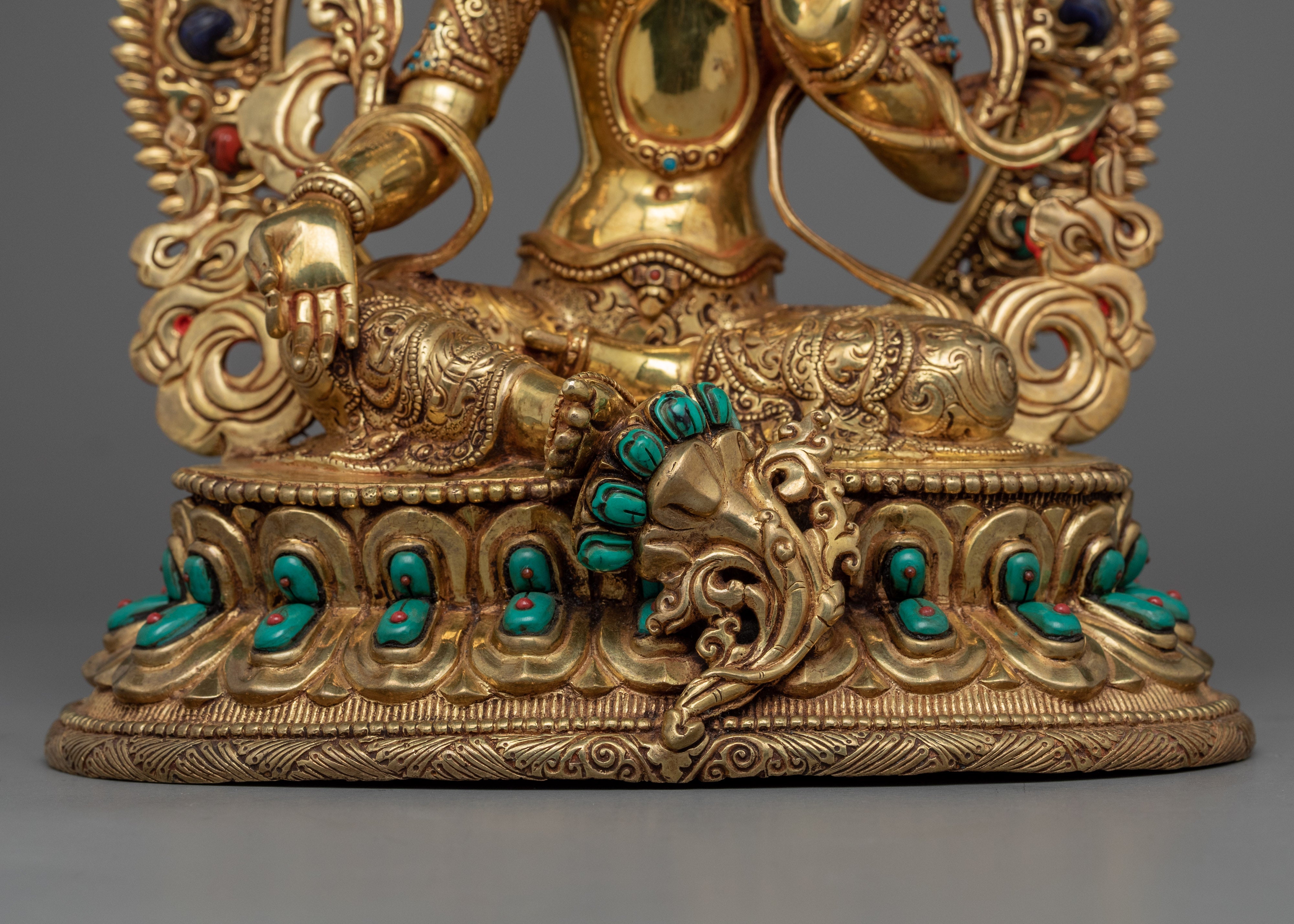 Green Tara Mantra Practice Statue | Traditional Tibetan Style Buddhist Statue