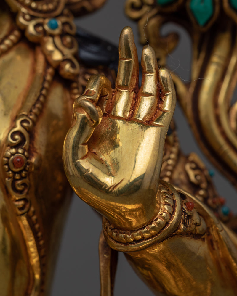 Bodhisattva Manjushri Statue | Traditional Tibetan Style Buddhist Statue of Bodhisattva
