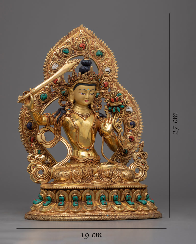 Bodhisattva Manjushri Statue | Traditional Tibetan Style Buddhist Statue of Bodhisattva