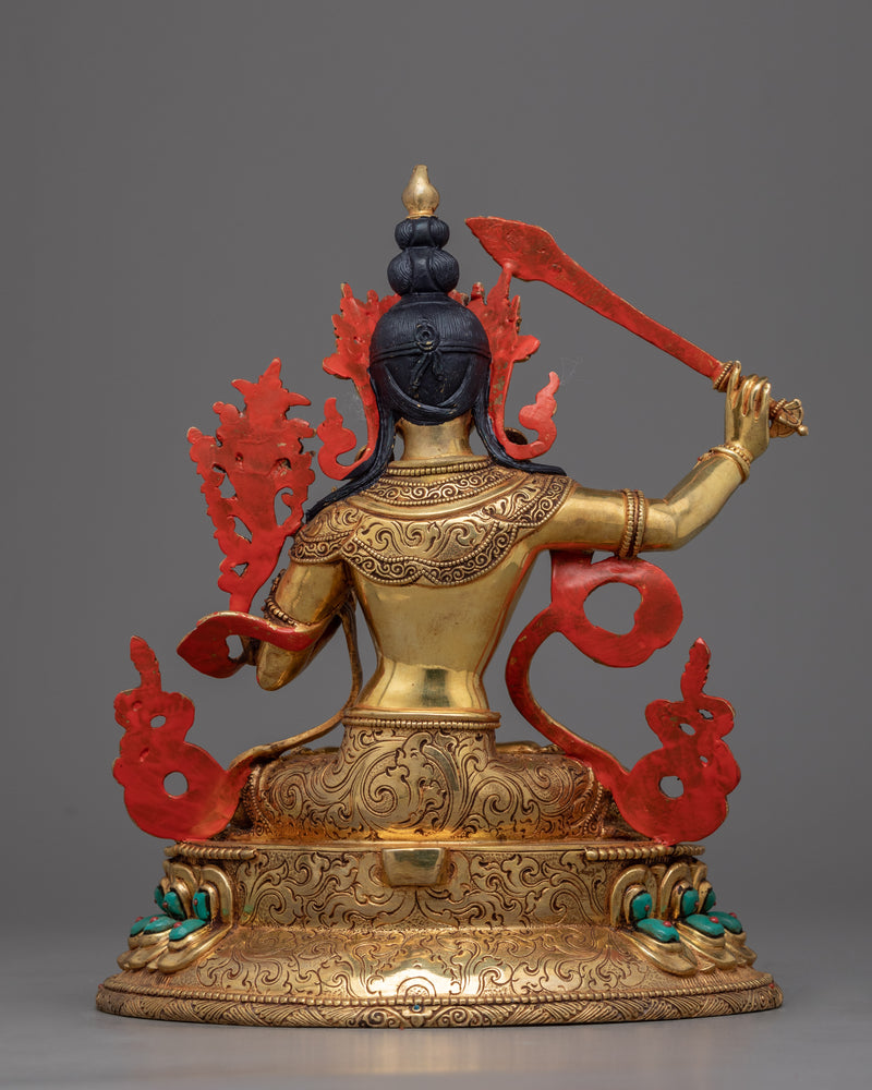 Bodhisattva Manjushri Statue | Traditional Tibetan Style Buddhist Statue of Bodhisattva