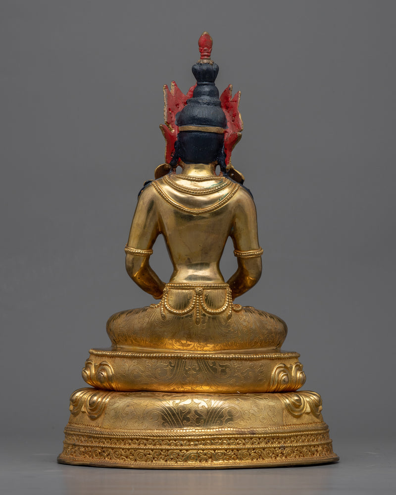 Amitayus of Pure Realm Statue | Gold-Plated Tibetan Buddhist Art