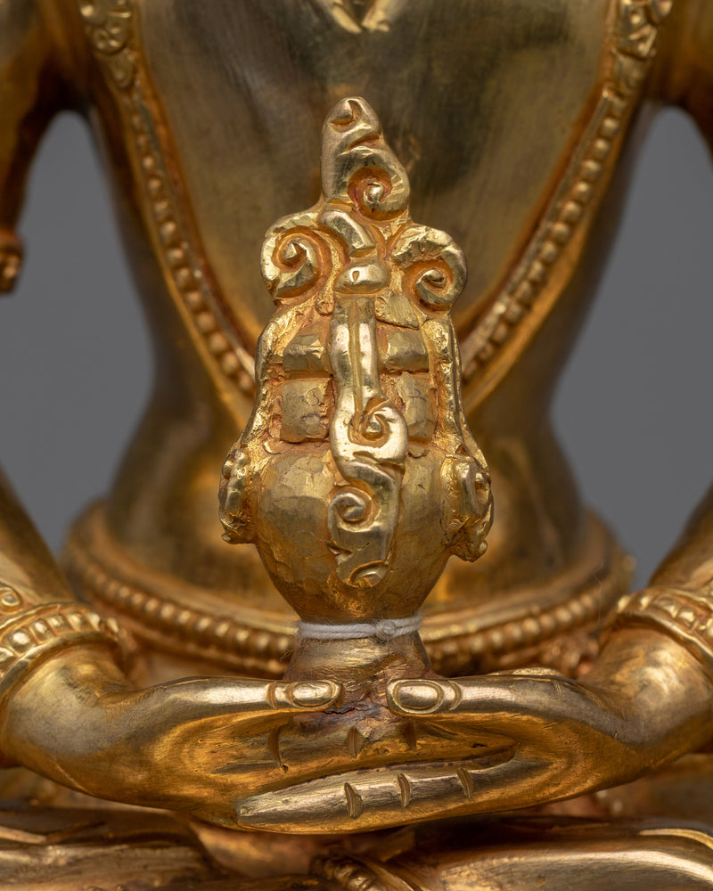 Amitayus of Pure Realm Statue | Gold-Plated Tibetan Buddhist Art