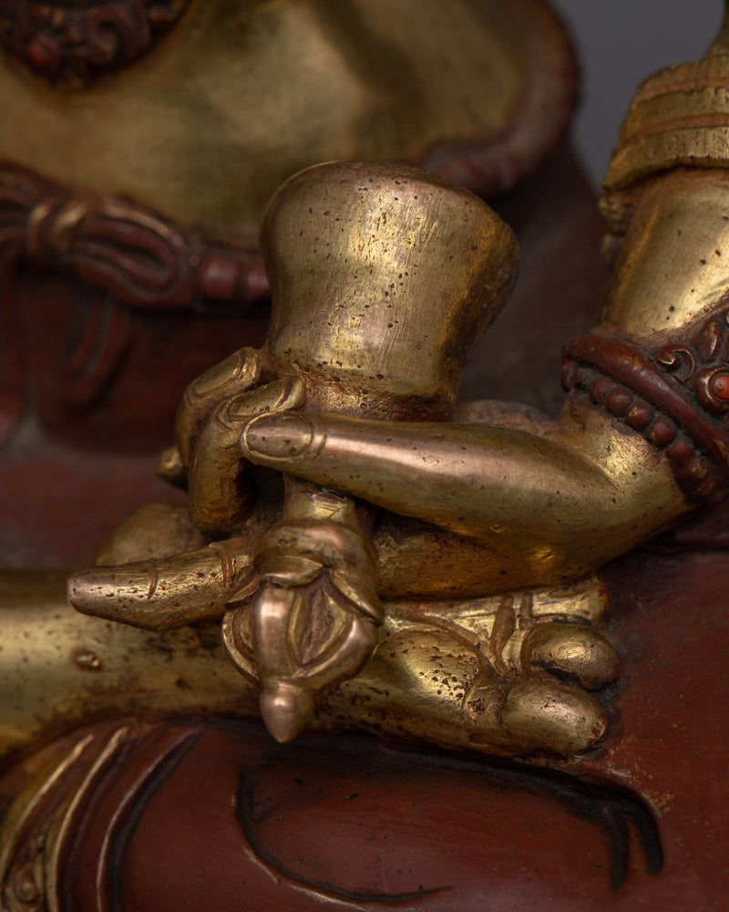 Vajrasattva Mantra Practice Statue | Buddhist Oxidized Copper Statue