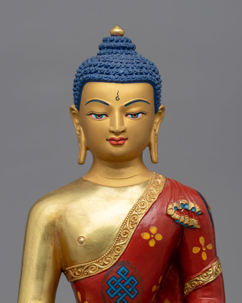 Buddha Shakyamuni Statue | Traditional Gold-Plated Himalayan Art