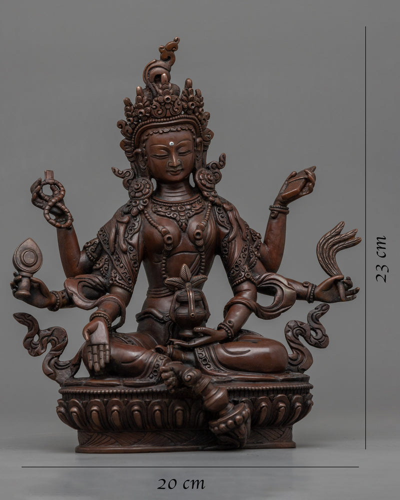 Vasudhara Oxidized Copper Statue | Himalayan Buddhist Oxidized Copper Statue