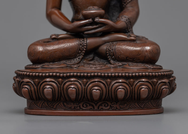 Amitabha Buddha Oxidized Copper Statue | Handmade in Nepal, Himalayan Buddhist Art