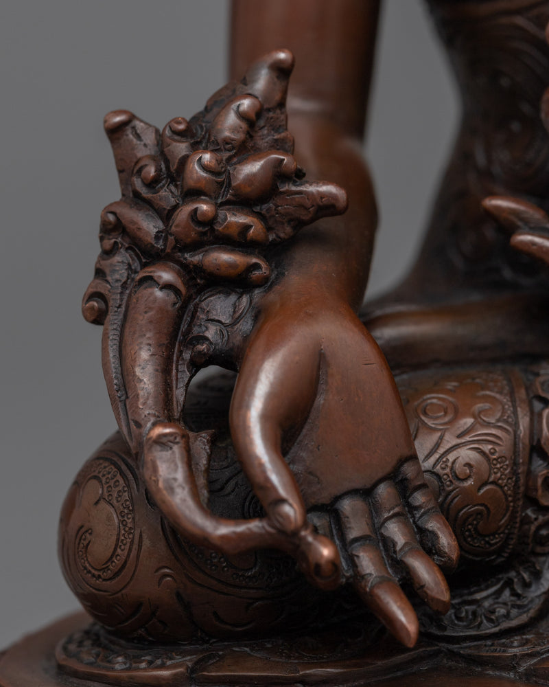 Medicine Buddha Statue for Healing | Buddhist Oxidized Copper Statue