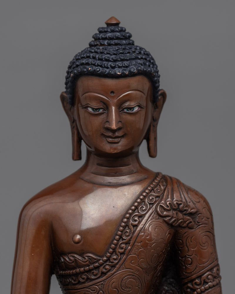 Shakyamuni Buddha Sculpture | Traditional Tibetan Style Buddhist Statue of Buddha