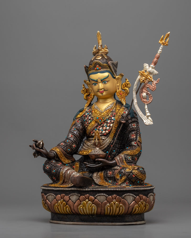Guru Rinpoche Sculpture for Meditation and Altar | Traditional Handcrafted Buddhist Art