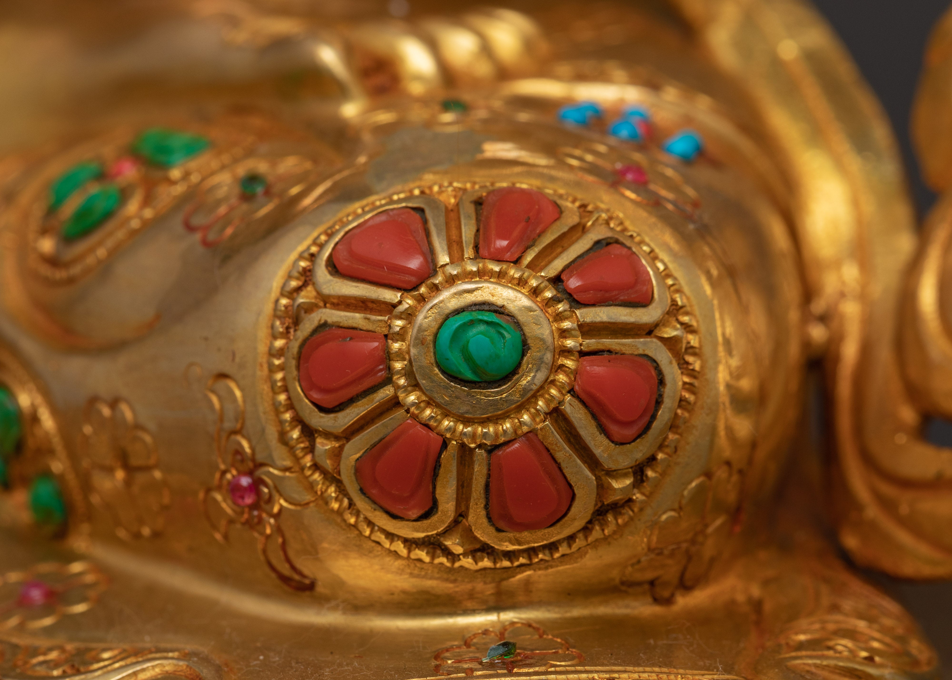 Amitayus Statue Gilded in Gold | Lord of Boundless Life, Amitayus Buddha