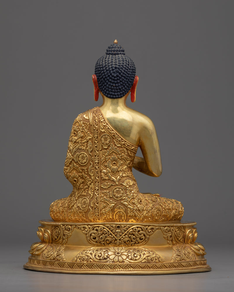 Amoghasiddhi Buddha Statue | Gold Gilded Buddhist Statue for Meditation
