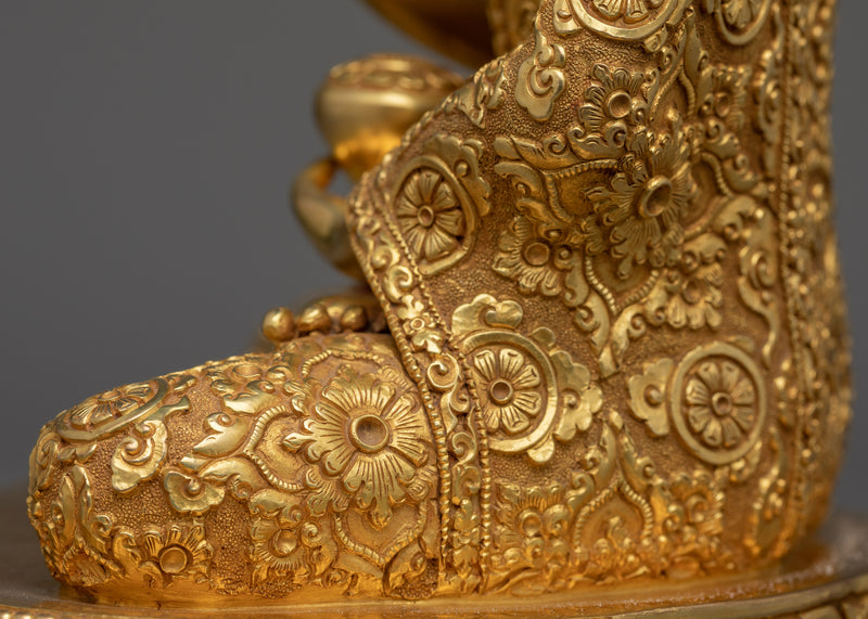 Amoghasiddhi Buddha Statue | Gold Gilded Buddhist Statue for Meditation