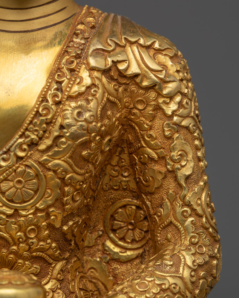 Ratnasambhava Gold Gilded Statue |  Handcrafted Buddhist Statue for Meditation