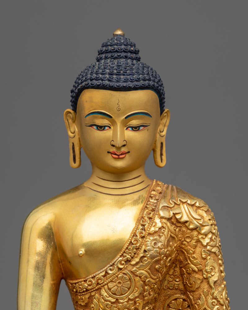 Ratnasambhava Gold Gilded Statue |  Handcrafted Buddhist Statue for Meditation