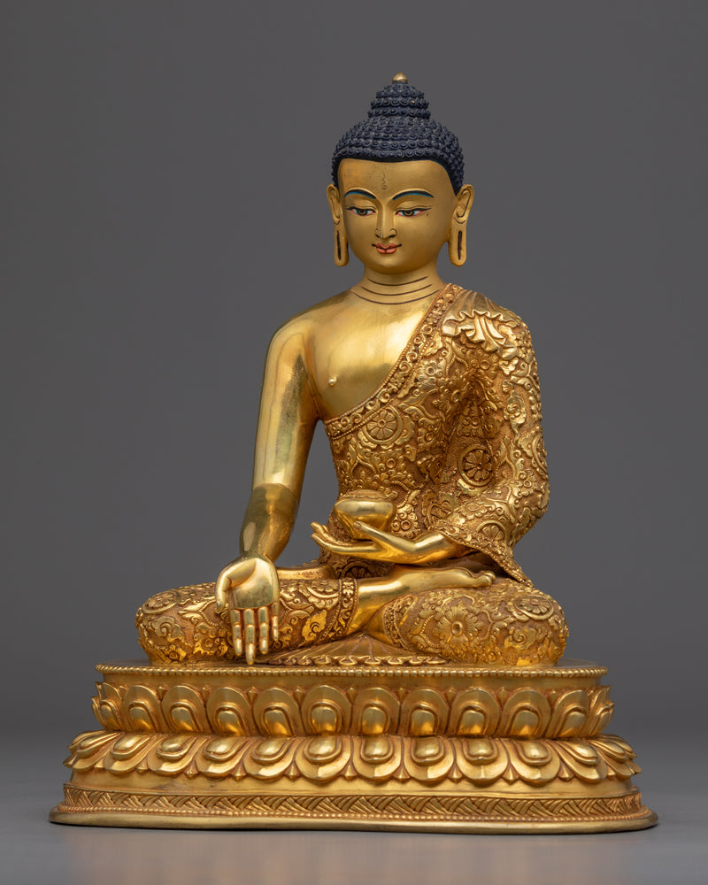 Ratnasambhava Gold Gilded Statue |  Handcrafted Buddhist Statue for Meditation