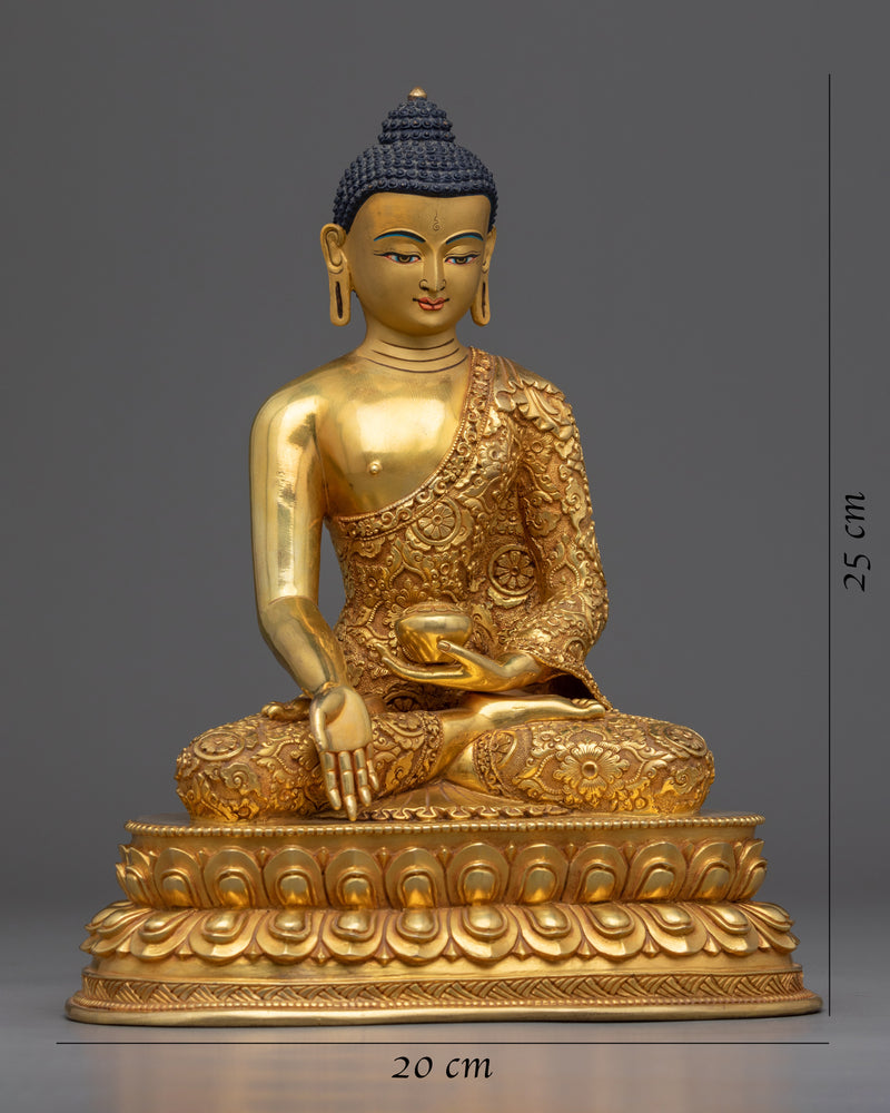 Ratnasambhava Gold Gilded Statue |  Handcrafted Buddhist Statue for Meditation