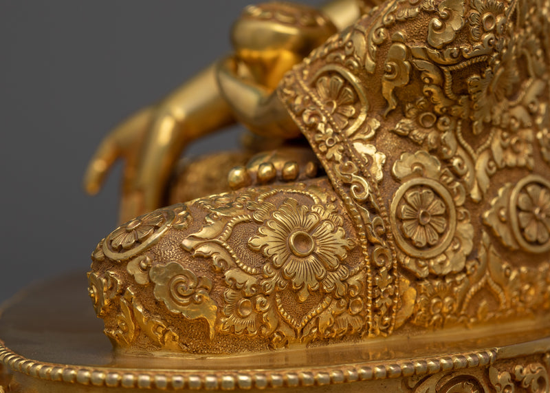 Ratnasambhava Gold Gilded Statue |  Handcrafted Buddhist Statue for Meditation