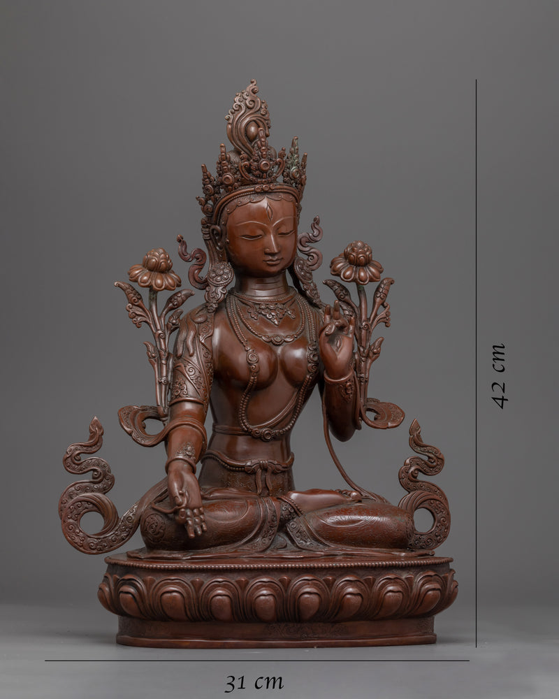 White Tara Statue | Female Bodhisattva of Compassion Sculpture
