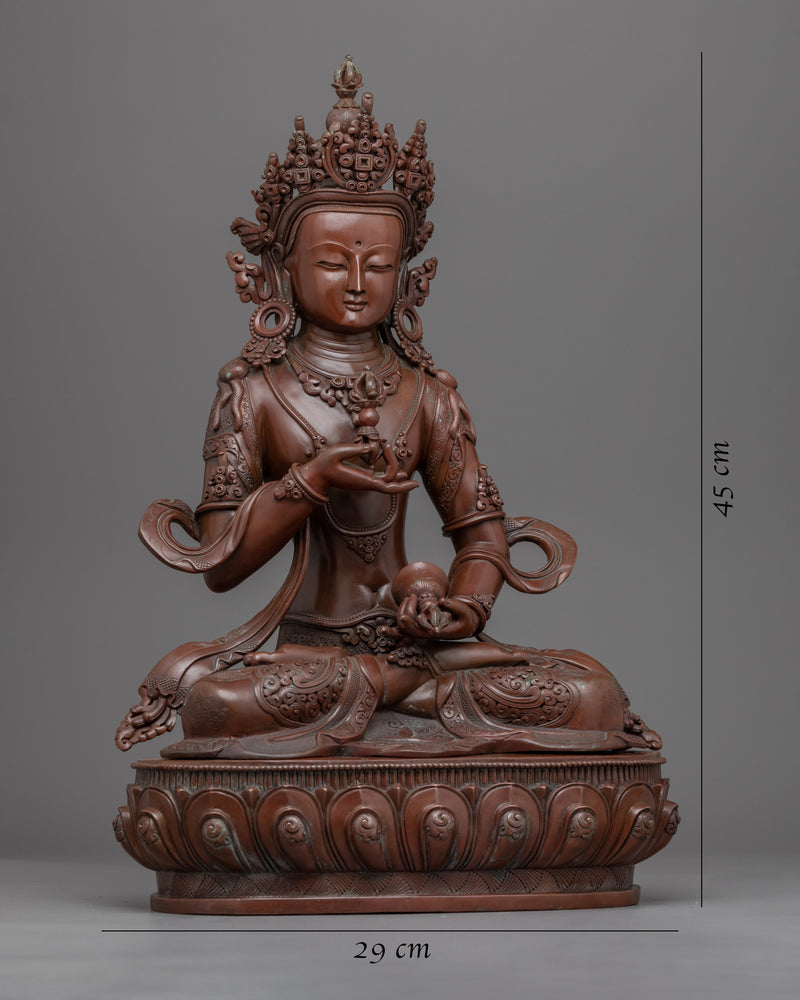 Vajrasattva Oxidized Copper Statue | Bodhisattva Sculpture Made in Nepal