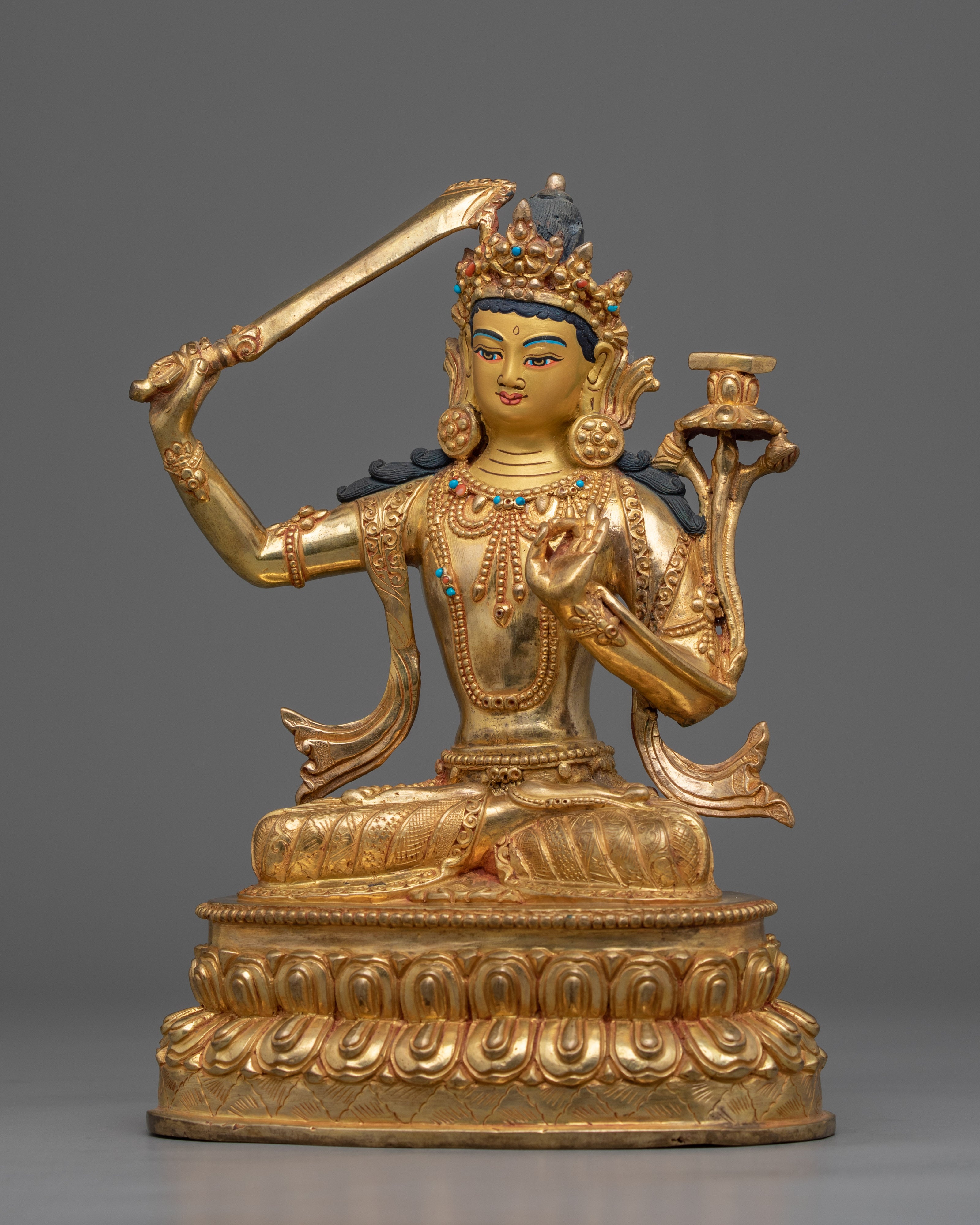 Manjushri Prayer Bodhicitta Practice Statue | Handmade Buddhist Statue for Meditation