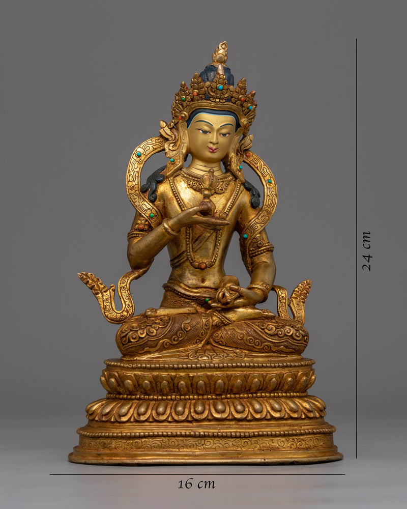 Antique Finished Statue of Vajrasattva | Handmade in Nepal, Himalayan Buddhist Art