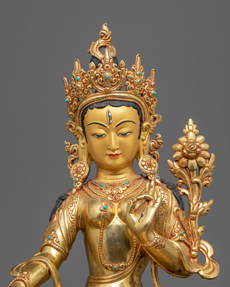 White Tara, Bodhisattva of Compassion Sculpture | Himalayan Handmade Buddhist Sculptures