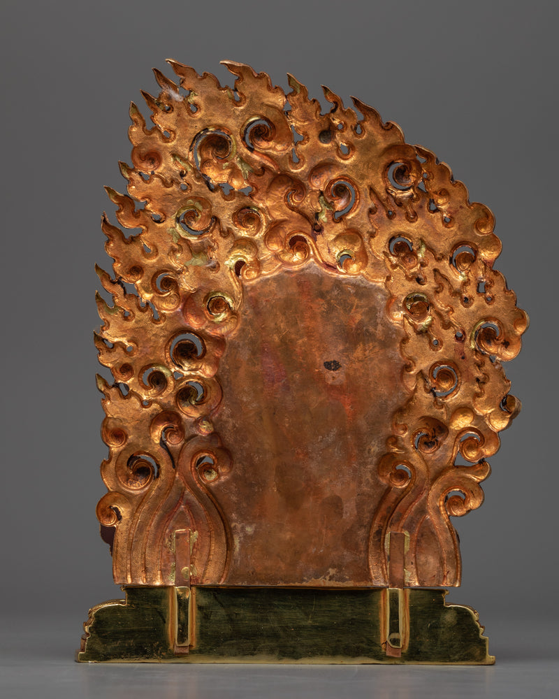 Gold Gilded Vajrapani Statue | Traditional Himalayan Religious Sculpture