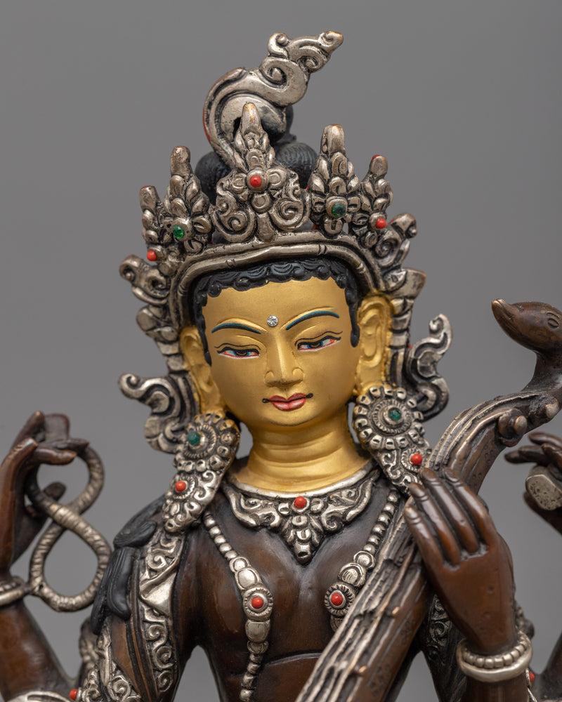 Goddess Saraswati Statue | Hindu Goddess of Learning Sculpture