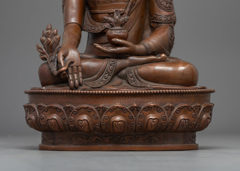 The Medicine Buddha Statue for Healing | Buddhist Oxidized Copper Statue