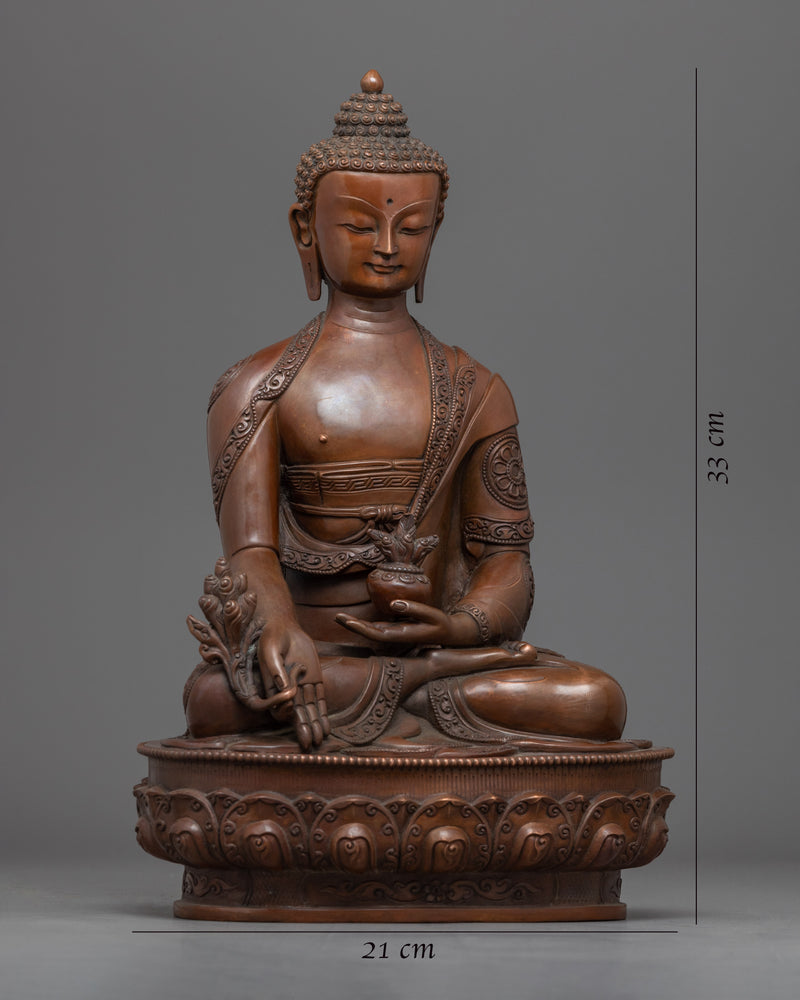The Medicine Buddha Statue for Healing | Buddhist Oxidized Copper Statue