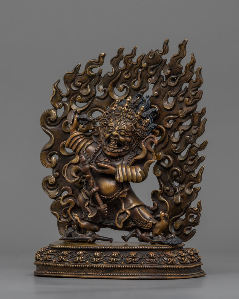 Bernagchen Mahakala Statue | Buddhist Oxidized Copper Statue