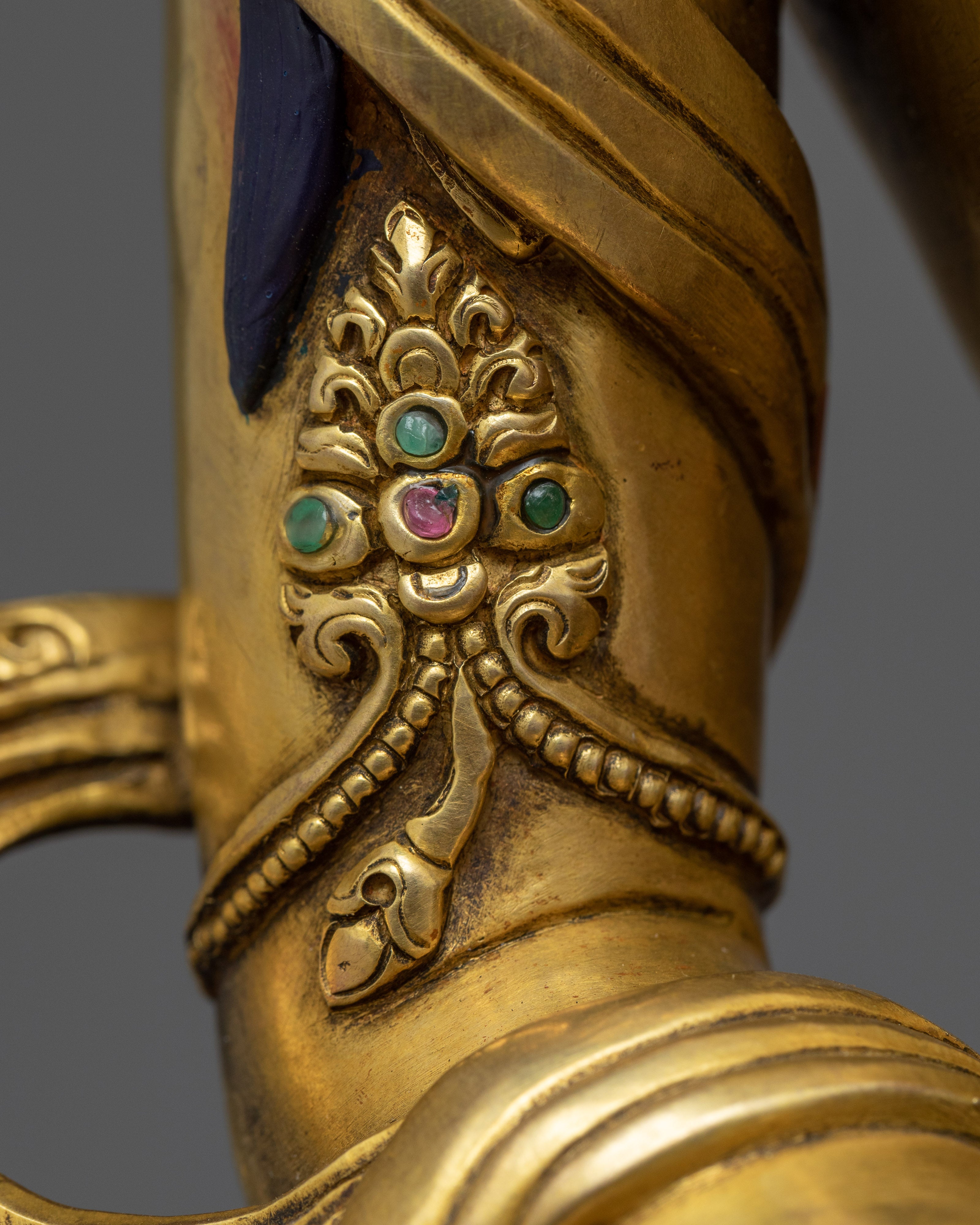 Amitayus Buddha Sculpture Gilded in Gold | Handcrafted Buddhist Statue for Meditation