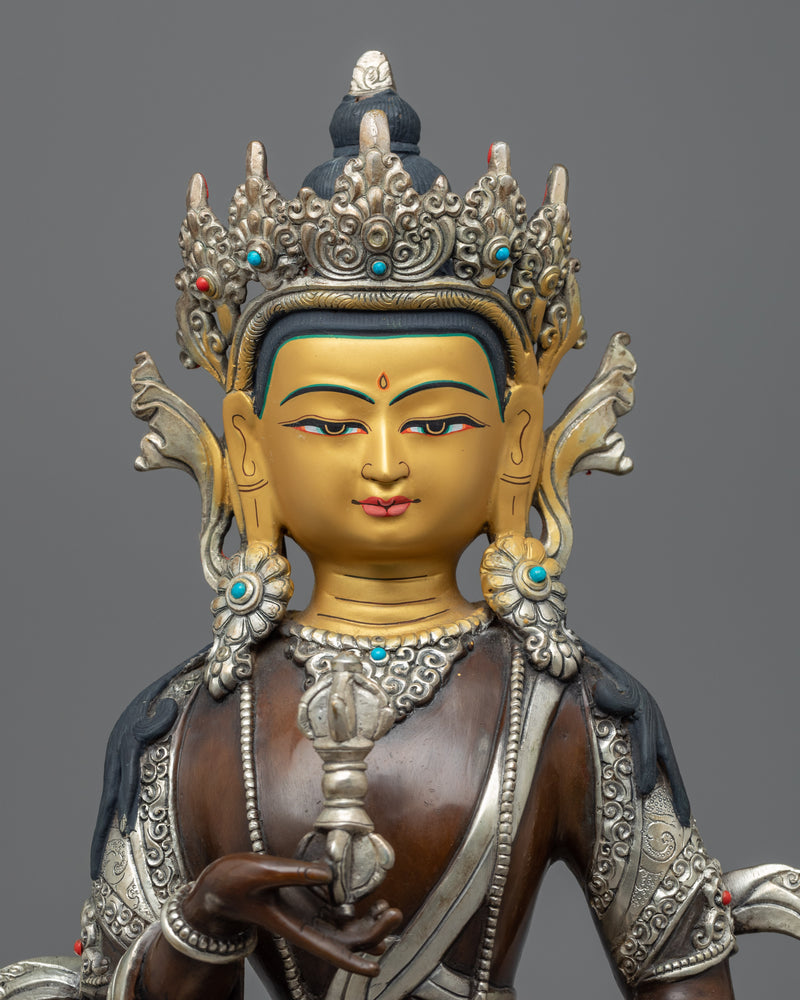 Vajrasattva Practice Scultpure | Bodhisattva Hand-Carved Statue for Meditation